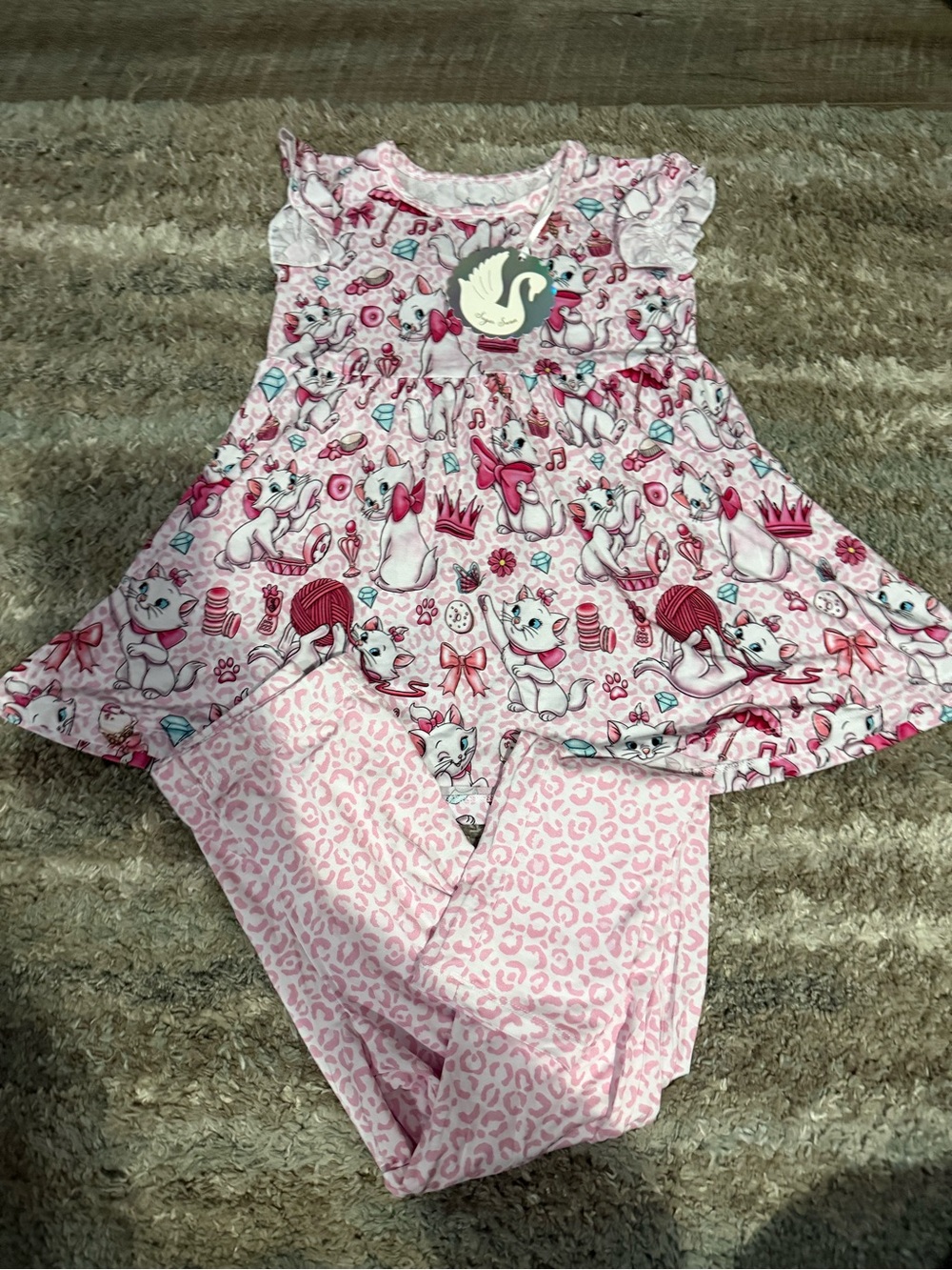 7/8 Sugar Swan Miss Marie Bamboo Peplum Set *New with Tags*